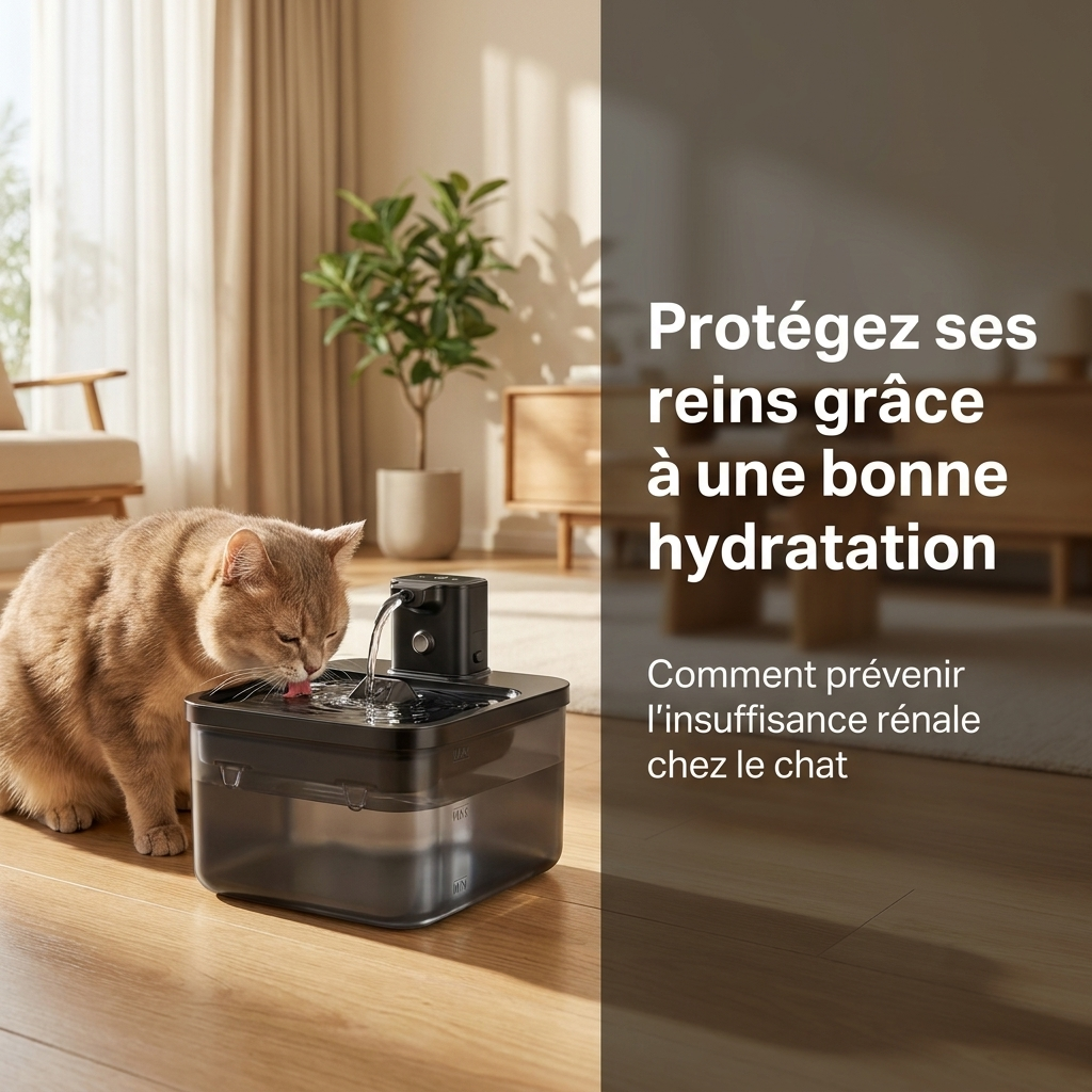 Insuffisance rénale du chat : prévention par l'hydratation
