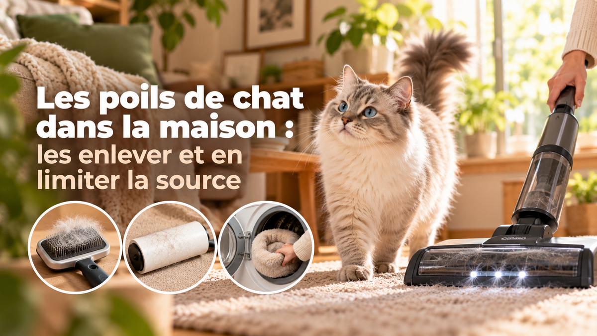 Les poils de chat dans la maison : les enlever et en limiter la source