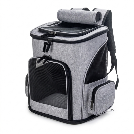 Sac à dos extensible MiaouLab, extension dépliée, vu de trois quarts