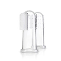 Doigtiers dentaires MiaouLab en silicone transparent, sur leur support