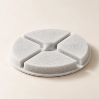 Filtre rond blanc en quatre segments pour fontaine à eau pour chat en céramique