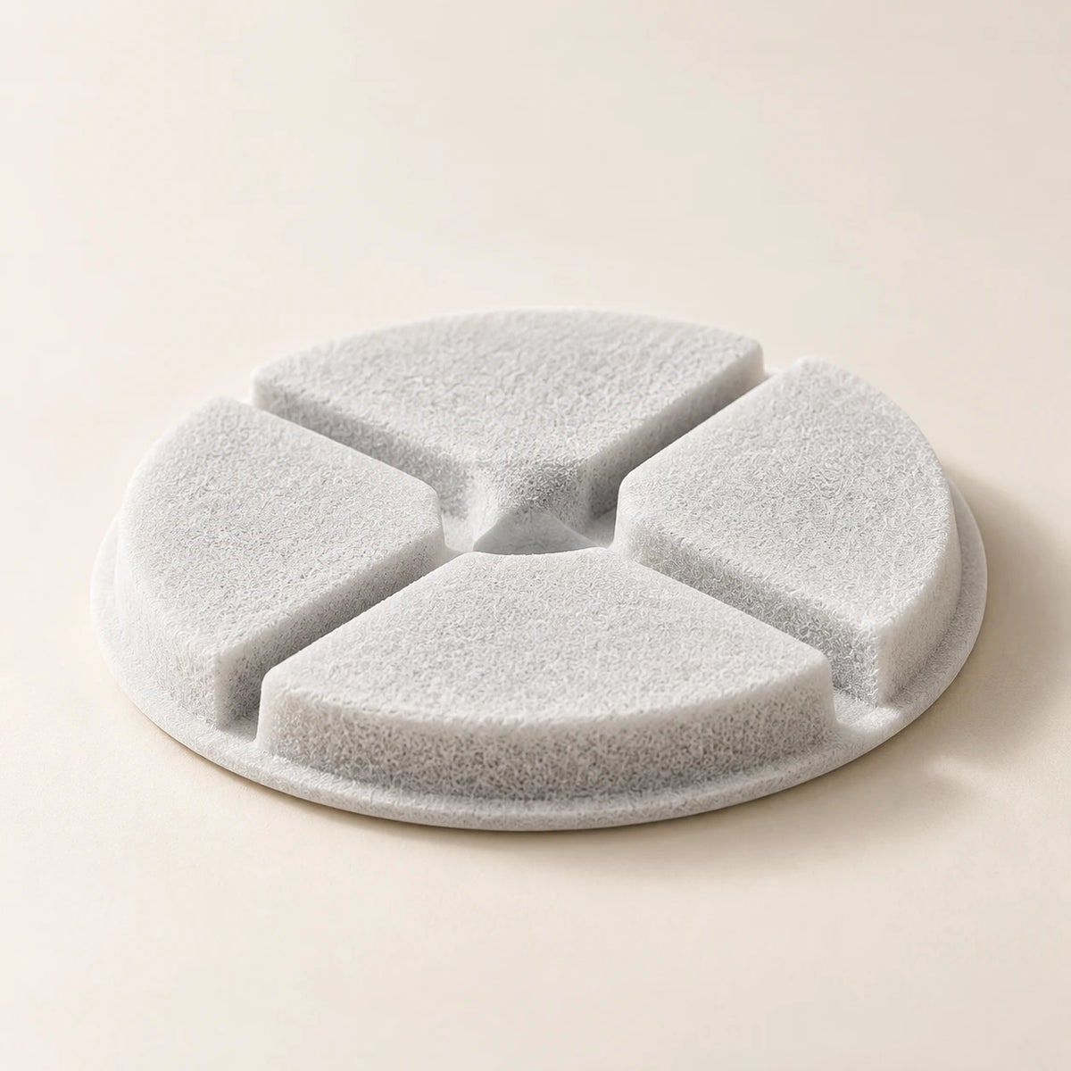 Filtre rond de rechange de la fontaine, en quatre segments