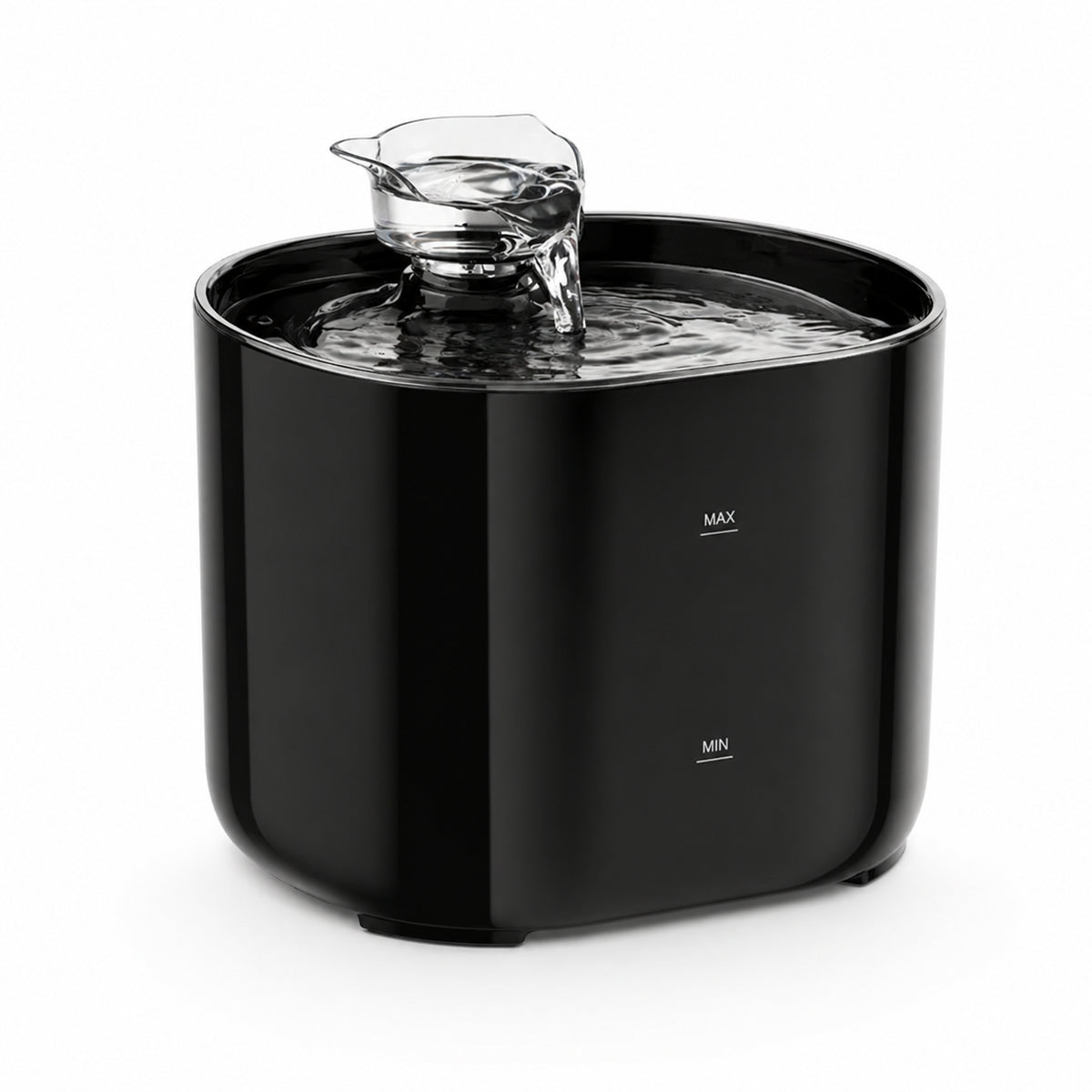 Fontaine à eau pour chat MiaouLab 2 litres, noire, avec son bec verseur transparent